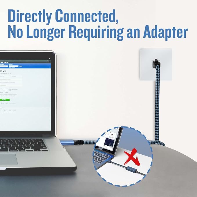 USB C to Ethernet Cable, 10Ft Type C to RJ45 Cable, USB C to Gigabit Ethernet - Image 3