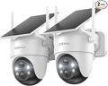 COOAU Cameras for Home Security​​, 2K 360° Solar Security Cameras Wireless by COOAU