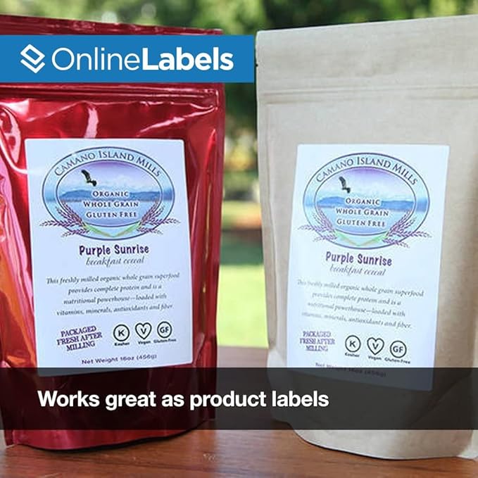 4 x 5 Rectangle Mailing Labels - Permanent, White Matte - Shipping, Wine, Product - Pack of 1,000-250 Sheets - Inkjet/Laser Printers - Online Labels