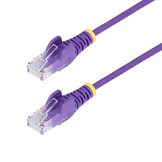 StarTech.com 2ft Purple Slim CAT6 Ethernet Cable, Snagless RJ45, 28AWG Pure by StarTech
