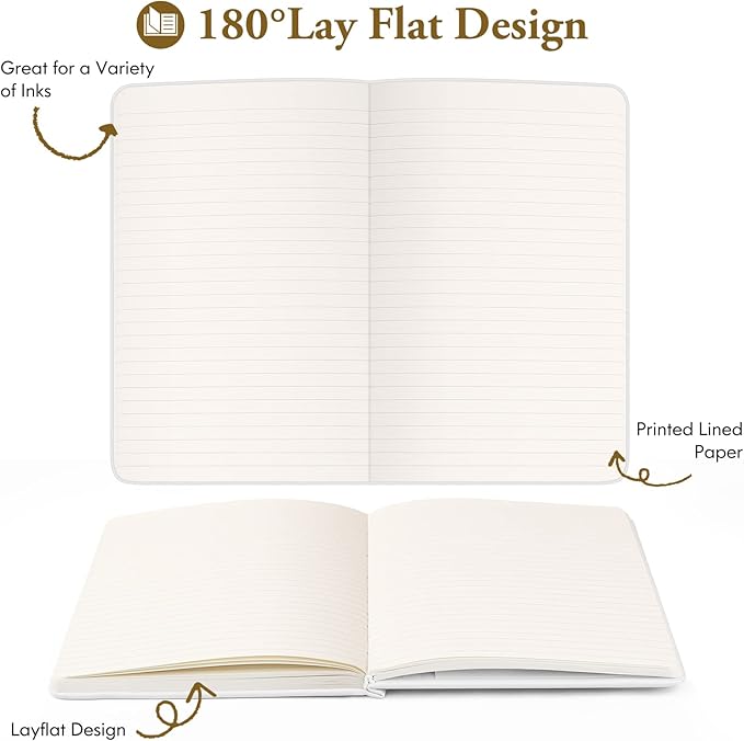 Huhuhero Notebooks Journal, Ruled Notebook, Premium Thick Paper Lined Journal, Black Hardcover Notebook for Office Home School Business Writing Note Taking Journaling, 5"×8.25" (6, Black)