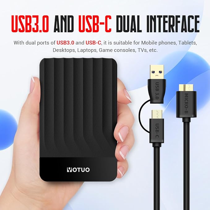 YOTUO Portable 500GB External Hard Drive Storage Expansion Mobile HDD USB 3.0 - Image 4