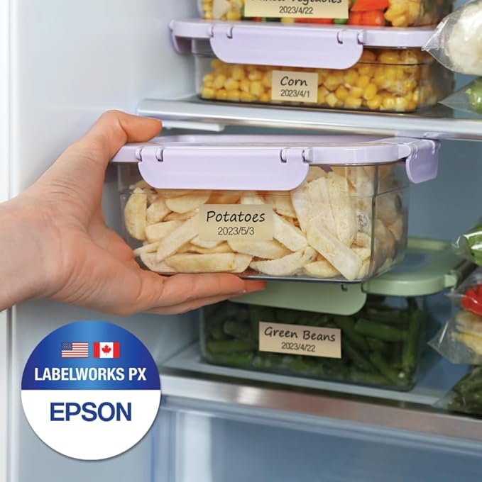 Epson LABELWORKS 224BMBEPX Genuine PET (Polyester) Tape Cartridge - Black on Matte Beige Designer Craft Label Maker Tape - 1" (24MM) Wide, 26'