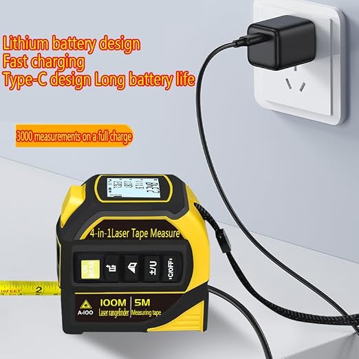 tape measure 4-in-1 laser Digital Measuring Tape & 40m/131ft Laser Distance - Image 4