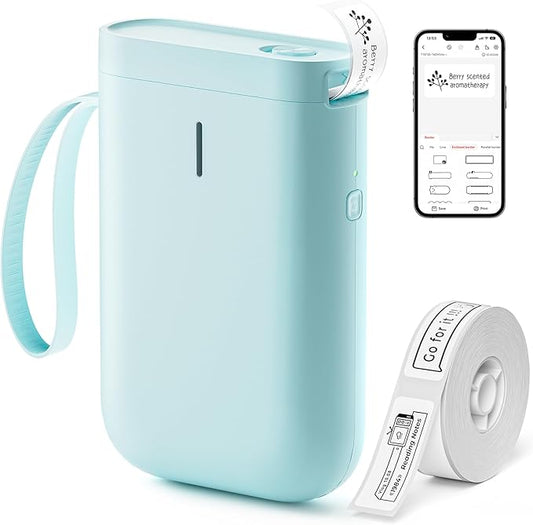 NIIMBOT Label Maker Machine D11 Label Printer Portable Wireless Connection Multiple Templates Available for Phone Easy to Use Office Home Organization USB Rechargeable