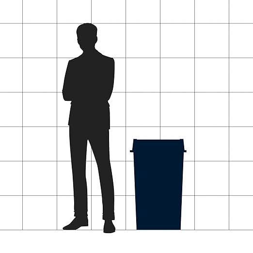 35 Gallon Black Square Commercial Trash Can with Lid