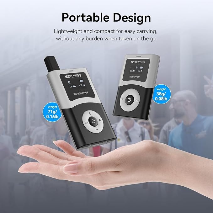 Retekess T130U Wireless Tour Guide System, Stable Signal, Assistive Listening - Image 6
