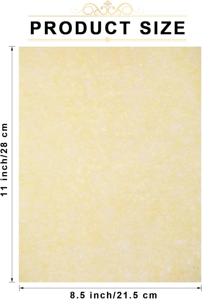 Epakh 200 Sheets Old Age Parchment Paper 8.5 x 11 Inch Standard Letter Vintage Colored Old Parchment Semblance Double Side Printing Paper(Light Beige)