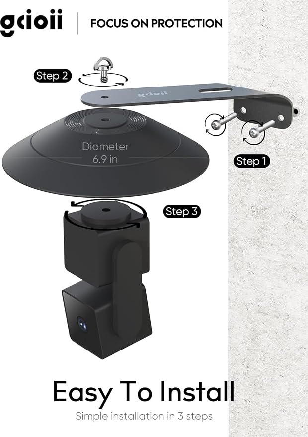 Gcioii 2 Pack Wall Mount for WYZE Cam Pan V3 & Cam Pan V4, Weatherproof Cover - Image 7
