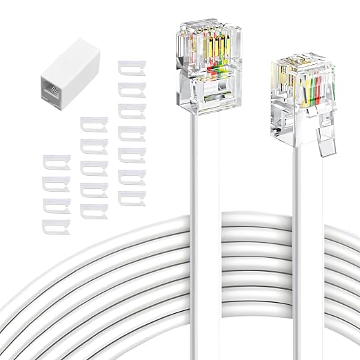 Phone Extension Cord 25 Ft 2pcs, Telephone Cable by moeverEx