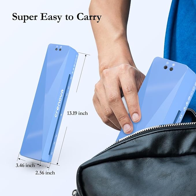 Crenova Laminator Machine with 10 Laminating Sheets, A4 Laminating Machine Hot & Cold with Fast Warm Technology, Thermal Laminator 9 Inch for Home Office School Business Blue