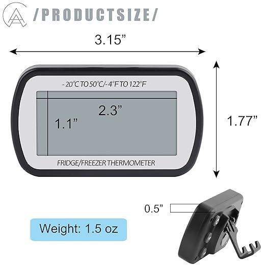 AEVETE Refrigerator Thermometer Digital Fridge Thermometer - Image 5