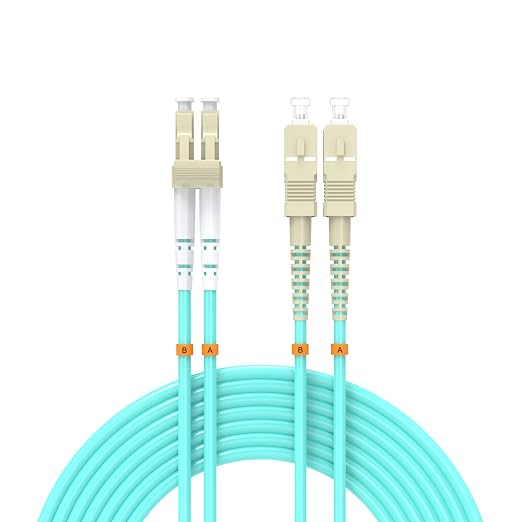 Fiber Patch Cable 6ft/1.8meters LC/UPC to SC/UPC OM3 10Gb/Gigabit MultiMode by Buacoz
