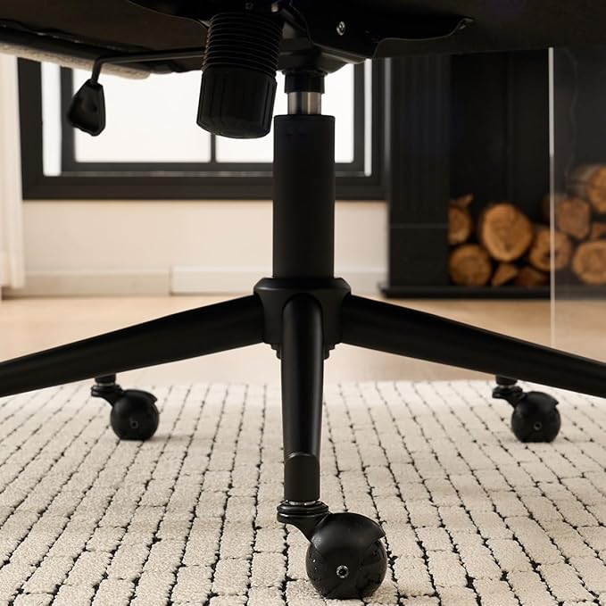 Kidol & Shellder Office Desk Chair Set of 4 with Arm, Swivel Adjustable Height with Wheels Comfortable Wide Seat for Home Office, Bedroom, Makeup Room, Beige