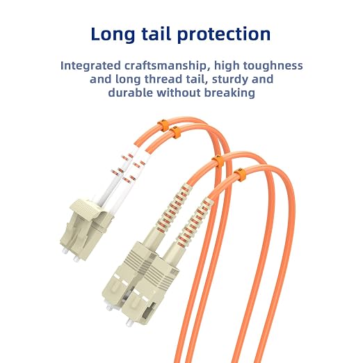 Multimode Duplex OM1 Fiber Patch Cable LC/UPC to SC/UPC 2.5M/8.2FT Fiber Optic - Image 5