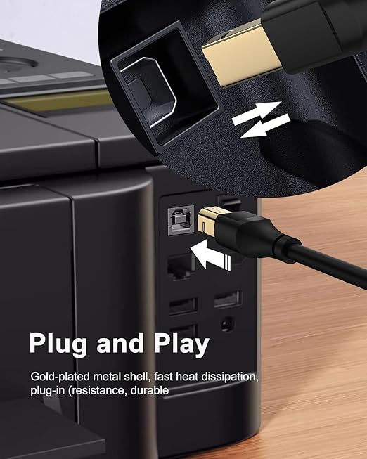 Printer Cable 20ft, Scanner USB C to USB B Cable - Image 4
