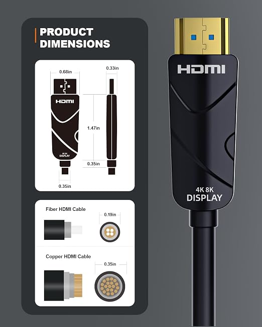 10K 8K 4K HDMI 2.1 Cable, CL3 Rated in Wall 48Gbps Ultra High Speed Cable 75 Ft - Image 7
