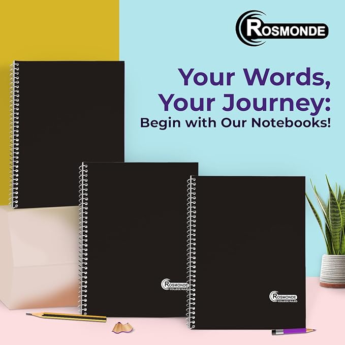 1 Subject Spiral Notebook, 12 Pack, College Ruled, Water Resistant Cover, Thick 140 Pages/Book (70 Sheets), 8 x 10-1/2, 3 Hole, Bulk School & Office, Black Cover