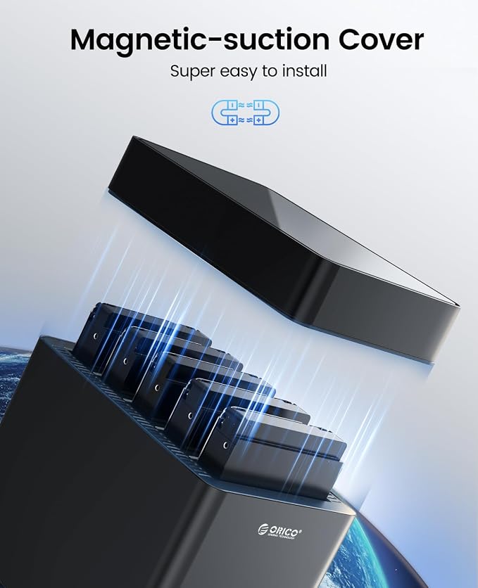 ORICO 5 Bay Hard Drive Enclosure USB 3.0 to SATA Magnetic Tool-Free External - Image 2