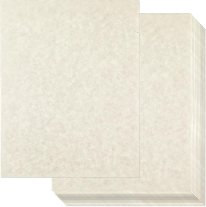 Epakh 200 Sheets Old Age Parchment Paper 8.5 x 11 Inch Standard Letter Vintage Colored Old Parchment Semblance Double Side Printing Paper(Light Gray)