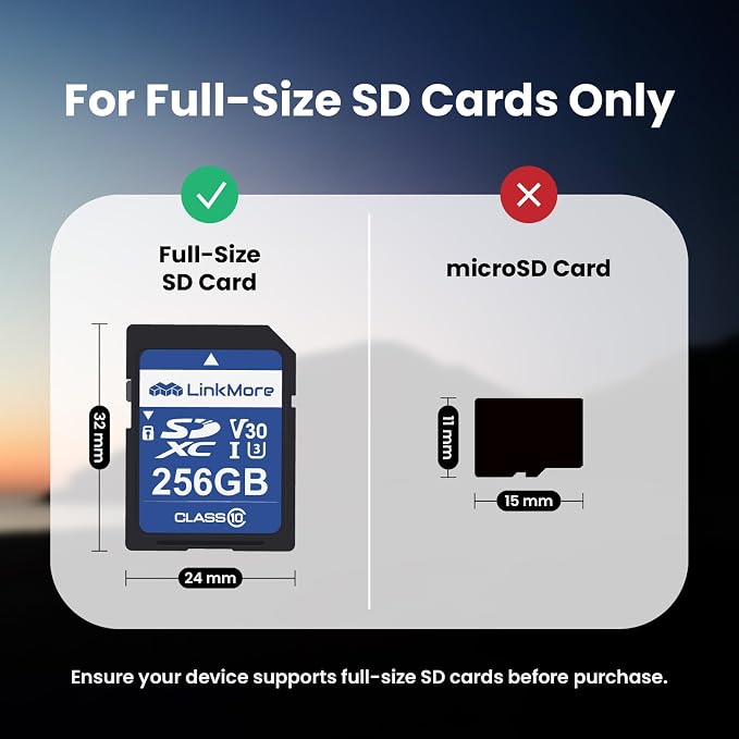 LinkMore 256GB Full-Size SD Card, SDXC Compatible - Image 2