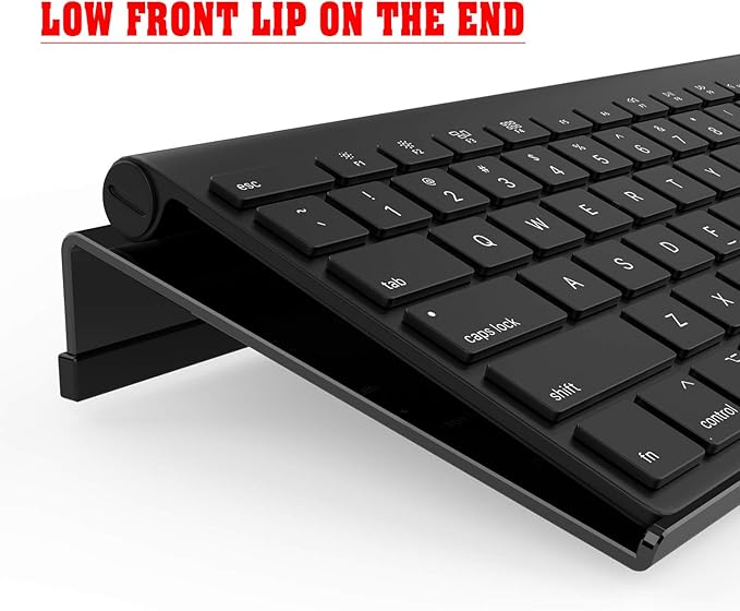 Mini Computer Keyboard Stand-11.8'' x 5.1''-Small Computer Keyboard Tray Acrylic Keyboard Holder for 78 Keys Universal Compact Keyboard, with Black Silicone Strip, Black