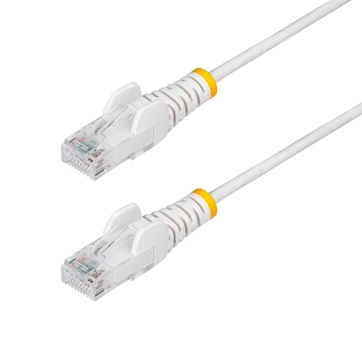 StarTech.com 4ft White Slim CAT6 Ethernet Cable, Snagless RJ45, 28AWG Pure Bare by StarTech