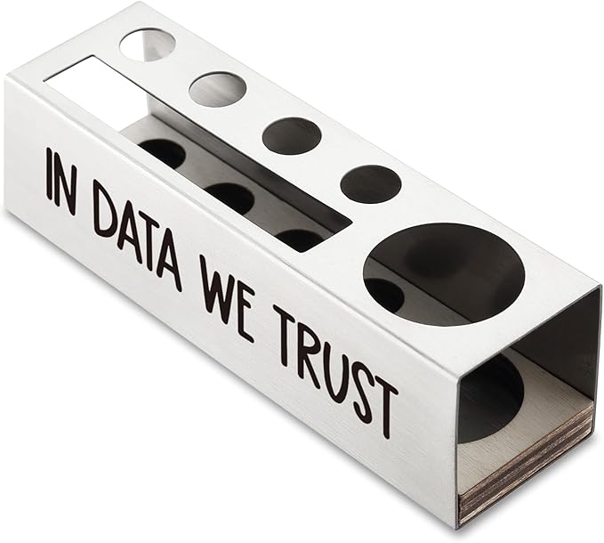 In Data We Trust Pen Holder, Data Analyst Scientist Graduation Gifts Desk Decor Stainless Steel Pencil Holders WCC60