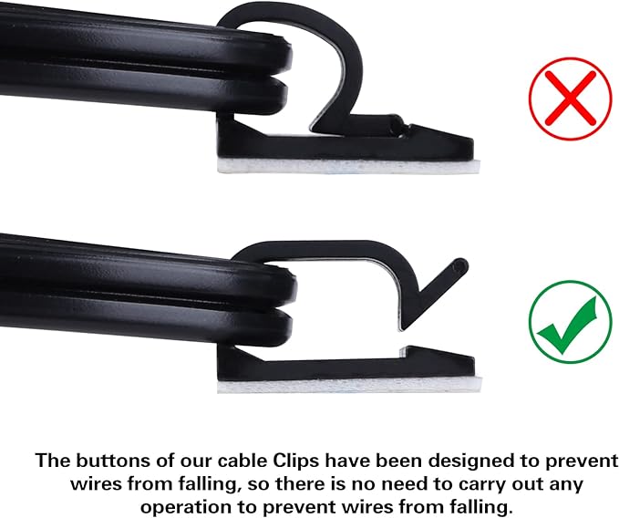 XHF 3/4” Adhesive Cable Wire Clips Black120PCS, Cable Staples Outdoor Cable - Image 4