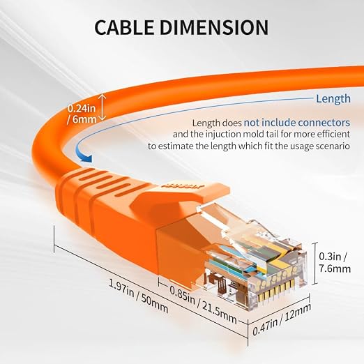 Cat6 Ethernet Cable 0.5 Feet 10 Pack Network RJ45 Cat6 Internet Patch Cable - Image 6