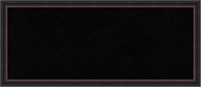 Amanti Art Black Cork Board for Wall, 14x32 Vision Board with Black Wood Frame, Medium Corkboard Office Decor for Home Organization, Casual Corkboard Pinboard to Display Items for Home Organization