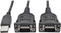 Tripp Lite 6ft 2-Port USB to DB9/ RS 232 Serial Adapter Cable FTDI, COM by TrippLite