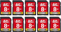 GIGASTONE 8GB SD Card 10-Pack UHS-I U1 Class 10 SDHC Memory Card Full HD Video by Gigastone