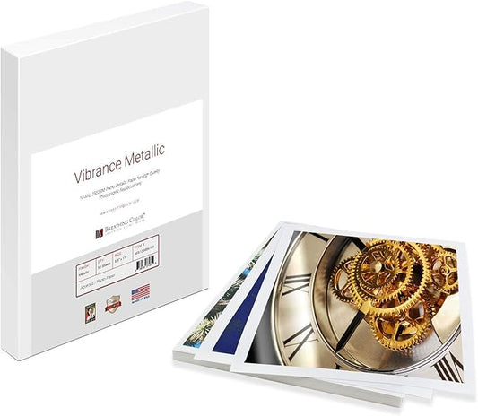 Vibrance Metallic Photo Printer Paper 10 mil 255 gsm Premium Photo Paper Sheets 13 x 19 inches 50 Sheets Works with All Inkjet Printers Including Professional Makes and Models Like Epson Canon HP