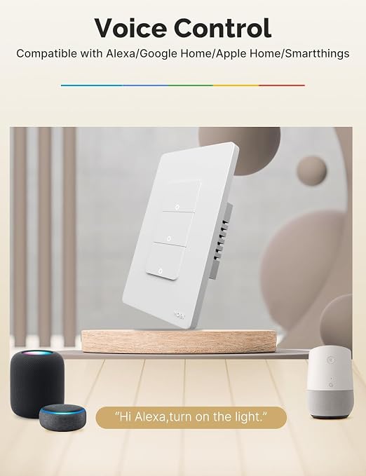 MOES Smart 4 Gang Light Switches, 2.4GHz WiFi Single Pole Switch, No Neutral - Image 4
