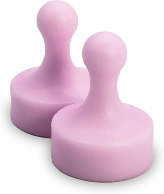 GLASSBOARD STUDIO Powerful Neodymium Magnets, Pawn-Shaped - Strong Fridge/Refrigerator and Whiteboard Magnet, Ideal for Office, Kitchen, Crafts - Rare Earth, Heavy Duty (2, Cotton Candy Pink)