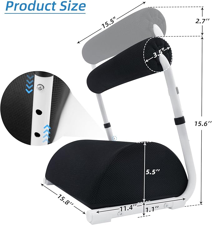 Foot Rest for Under Desk at Work - 3 Positions Height Adjustable Leg Rest for Office or Home Use, Ergonomic Footrest with Detachable Cushion