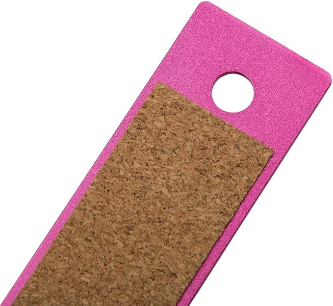 JAM PAPER Strong Aluminum Ruler - 12 Inch - Metal Ruler with Non-Skid Cork Backing - Fuchsia Metallic - Sold Individually