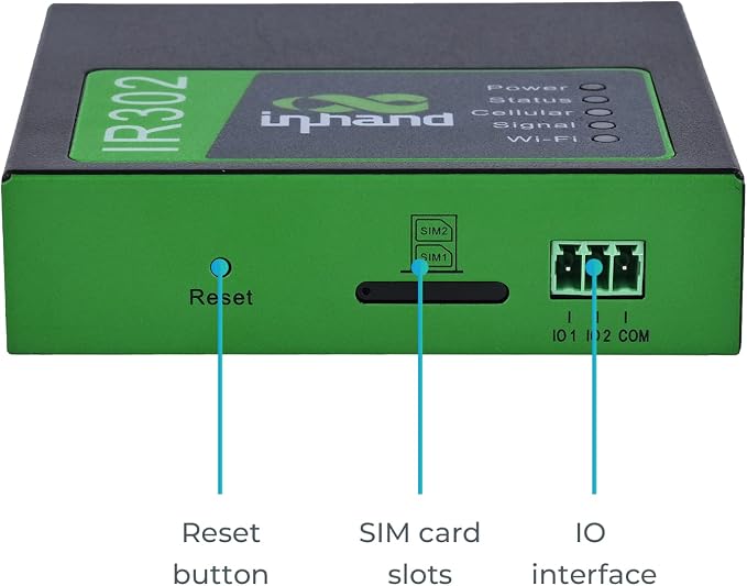 InHand Networks IR302 Industrial IoT LTE 4G VPN Router, LTE Cat 1+ Wi-Fi - Image 2