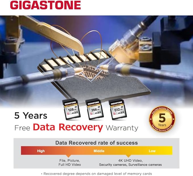 【5-Years Data Recovery】 GIGASTONE 256GB SD Card, 4K Camera Pro MAX, UHS-I A2 4K - Image 7