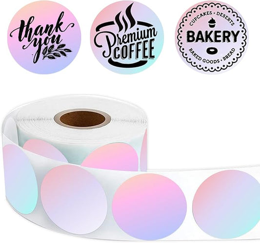 3 inch Round Thermal Labels, Thermal Printer Labels use for Barcode, Shipping, Customized, Circle Direct Thermal Stickers 500 Labels for Printer, 3 Color