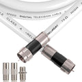 40ft RG6 Coaxial Cable White, 75 Ohm Coax Cable by RELIAGINT