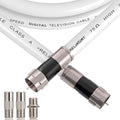 15ft RG6 Coaxial Cable White, 75 Ohm Coax Cable by RELIAGINT