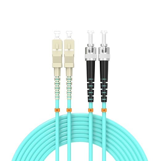 Fiber Patch Cable OM3 SC/UPC to ST/UPC 115ft/35meters, 10Gb/Gigabit MultiMode by Buacoz