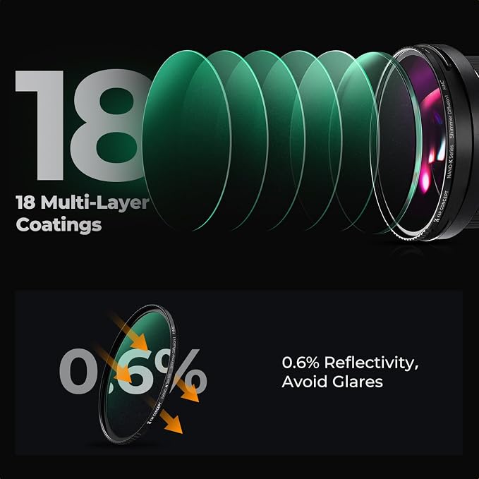 K&F CONCEPT 67mm Shimmer Diffusion 1 Effect Filter Optical Glass 18 - Image 4