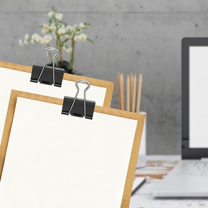 Ufmarine 40 Pcs Large Binder Clips 1.6 inch Length, Binder Clips Large for Office