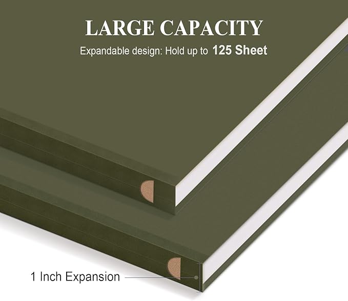 ViVin Hanging File Folders, 1/5-Cut Adjustable Tabs with 48 Per Box, 1 Inch Expansion, 48 Pack Letter Size Hanging File Folders, Designed for Office Home School Filing Cabinet(Green)