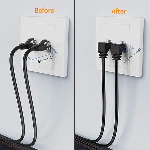 2Pack Cat6 Extension Cable 90 Degree 10cm-4inch, CAT 6 Ethernet Extender Right - Image 5