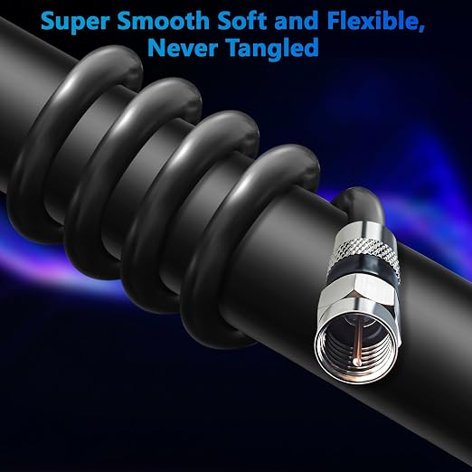 Elecan 4 Ft/2 Pack RG6 Coaxial Coax Cable Connectors Set, Quad Shielded - Image 5