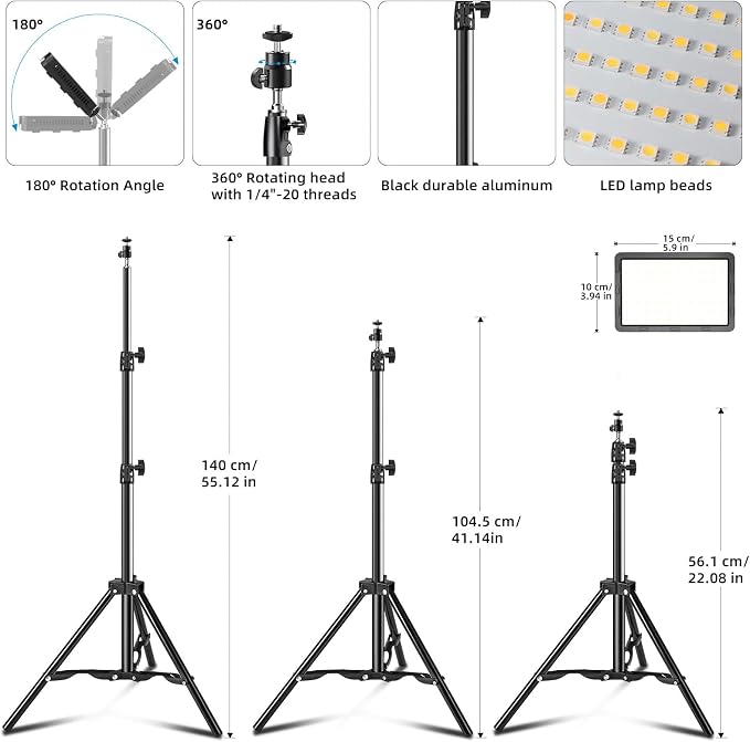 LED Video Light Kit 2Pcs, Hagibis Studio Lights 18 Color Filters - Image 3